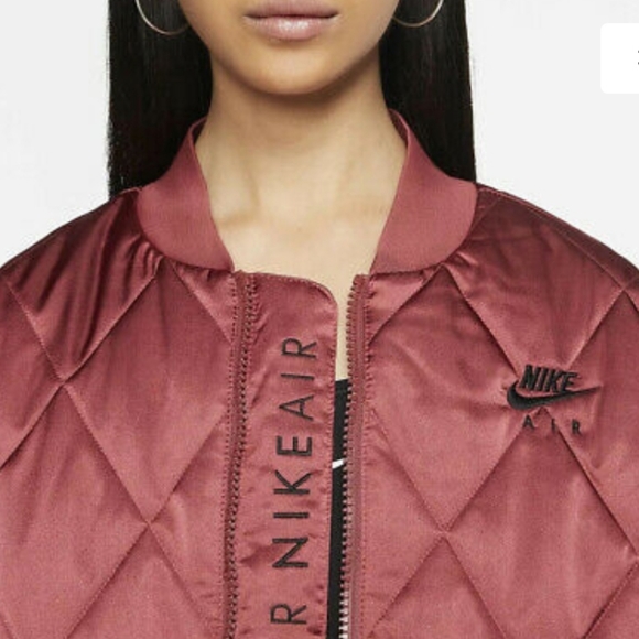 nike air quilted satin jacket